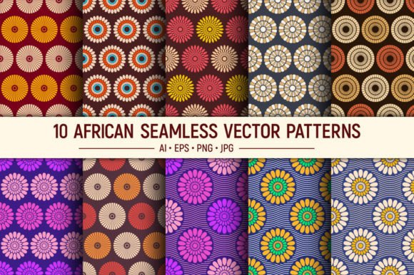 10 African Seamless Vector Patterns