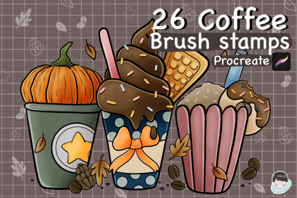 26 Coffee Procreate Stamps for Creative Projects