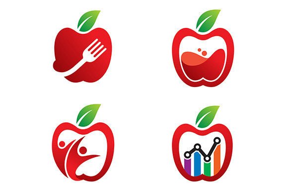 4 Apple Fruit Logo or Icon: A Versatile Design for Creative and Professional Use