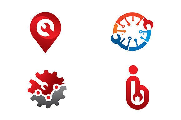 4 Repair Technology Logo or Icon: A Versatile Design Asset for Modern Workflows