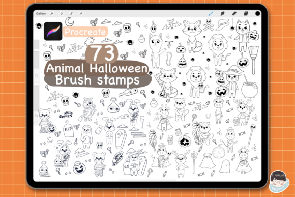73 Halloween Brush Stamps for Procreate: A Creative Tool for Digital Artists