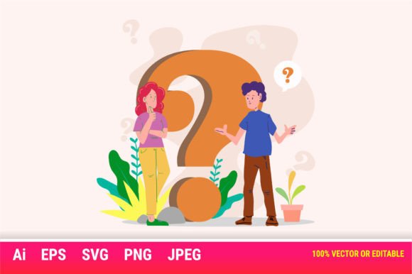 Cartoon People Asking: A Versatile Design Asset