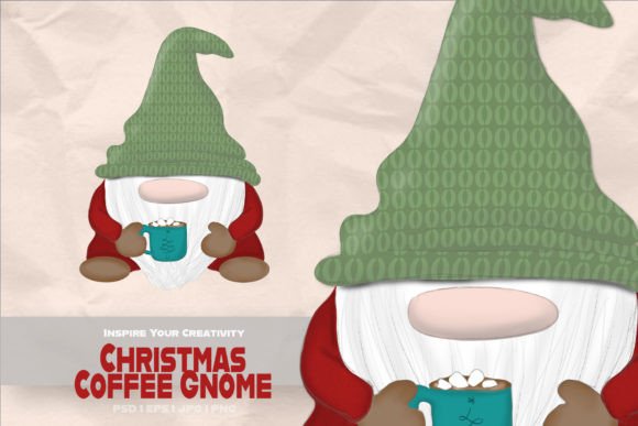 Christmass Coffee Gnome Cartoon: A Creative Asset for Design and Branding