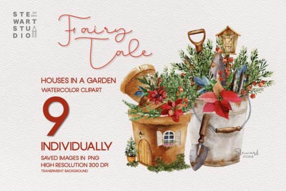 Fairy Tale House in a Garden Watercolor: A Versatile Design Asset for Creatives