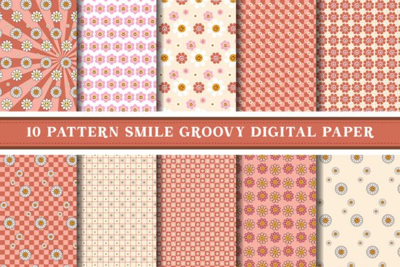 Groovy Smile Flower Digital Pattern: A Versatile Design Asset for Creative Projects
