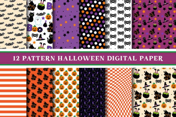 Halloween Pattern Set Digital Papers