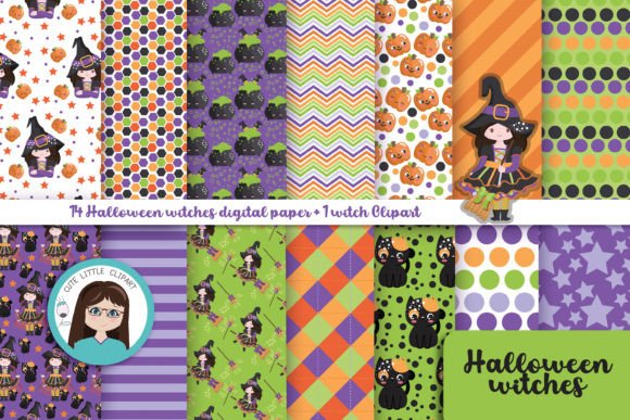 Halloween Witches Digital Paper