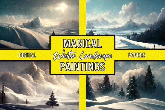 Magical Winter Landscape Paintings: A Creative Resource for Print on Demand and Digital Projects