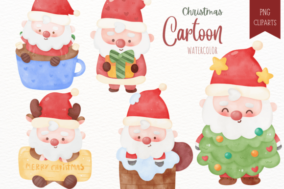 Santa Watercolor Christmas Clipart: A Festive Addition to Your Holiday Projects